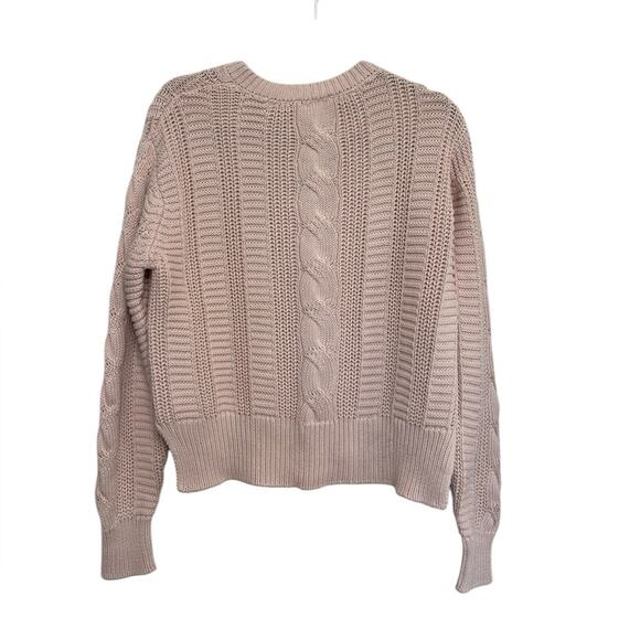 Nation LTD 100% Cotton Cropped V Neck Sweater in Light Pink - Size XS - Picture 2 of 6